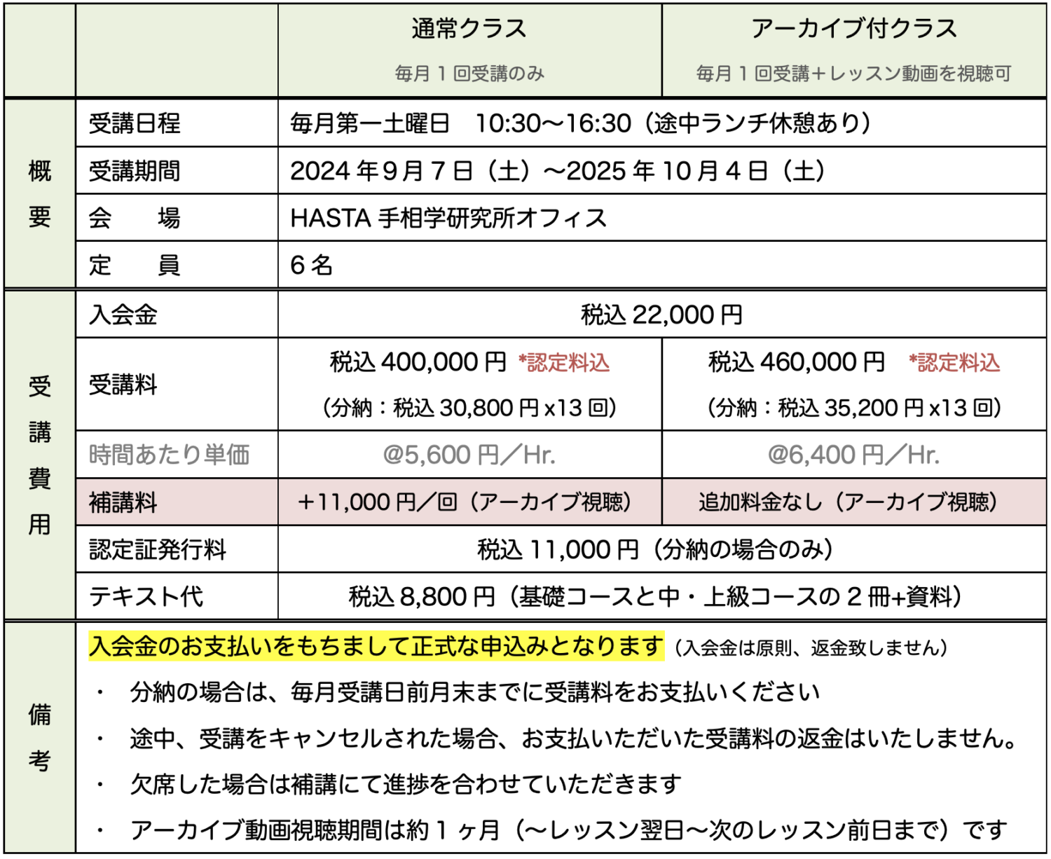 HASTA手相学総合講座